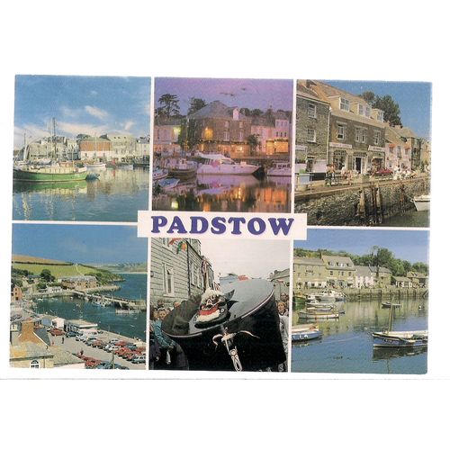 PADSTOW, CORNWALL unused vintage postcard multi view John Hinde =