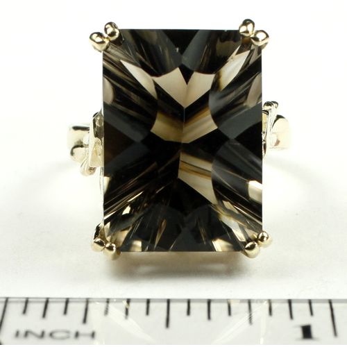 Smoky Quartz, 10KY Gold Ring, R039