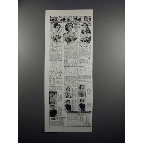 1951 Tested Sales Bras Ad - Style 101 202 303 404 505