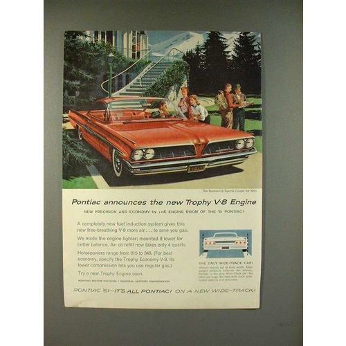 1961 Pontiac Bonneville Sports Coupe Car Ad!
