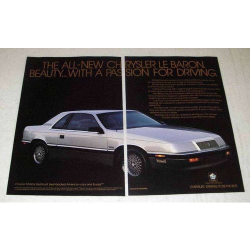 1987 Chrysler LeBaron Car Ad - Passion for Driving