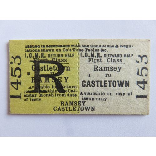 Isle of Man Railway Ramsey - Castletown Ticket