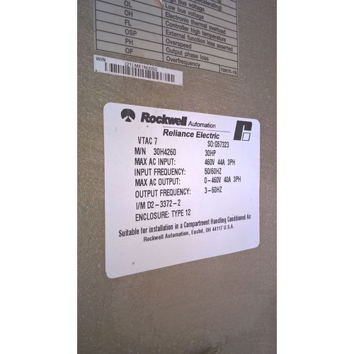 RELIANCE ELECTRIC GV 3000 SE MODEL:30V4260 30HP 460 VOLT AC Drive GV3000 30H4260