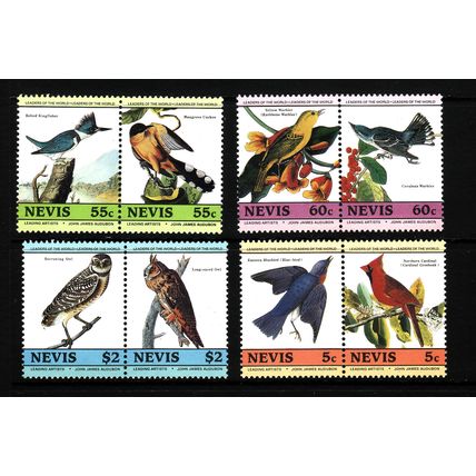 NEVIS 1985 BIRDS 1ST ISSUE SET 8 VALS U/M MINT#3
