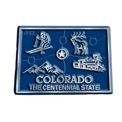 Colorado The Centennial State Map Fridge Magnet