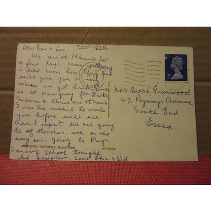 MEMORIAL GARDENS, SLEAFORD, Lincolnshire used postcard 1971 pm =