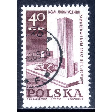 POLAND 1967, Memorials for the Sacrifices of World War 2, 40 G, CTO - 3
