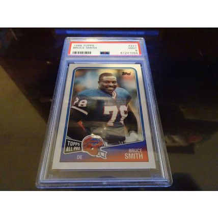 1988 Topps Football Card # 227 Bruce Smith PSA Mint (9) Buffalo Bills