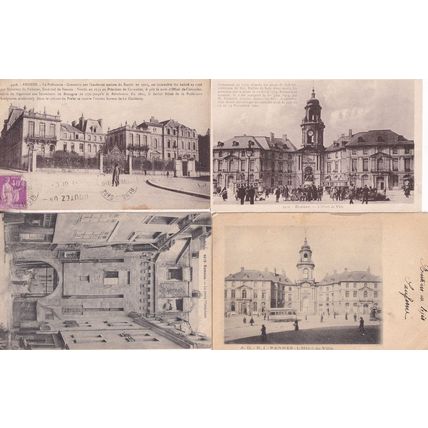Rennes Porte Mordelaise L'Hotel De Ville Clock Prefecture 4x French Postcard s