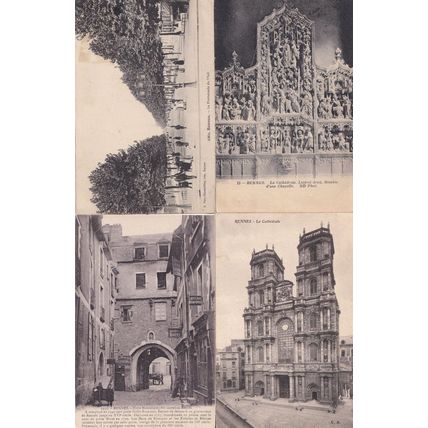 Rennes Cathedrale Promenade Du Mail Porte Mordelaise 4x Postcard s