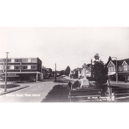 Station Road West Moors Dorset Memorial Real Photo Postcard