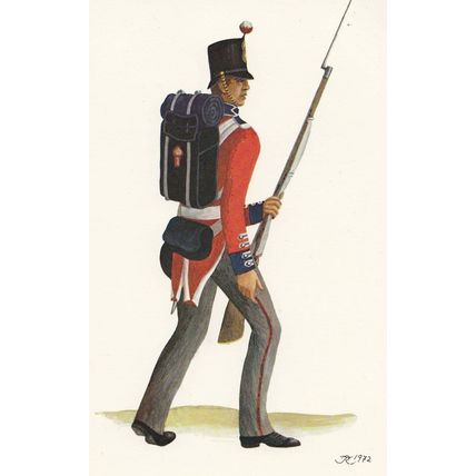 Scottish Military Royal Private 1854 Victorian Foot Soldier Uniform Postcard