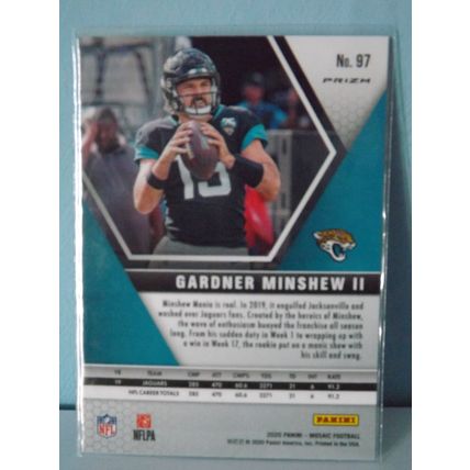 2020 Panini Mosaic GARDNER MINSHEW II (Jaguars) Green Prizm card #97