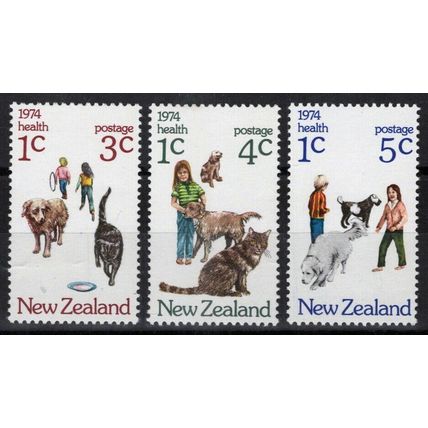 ZAYIX New Zealand B89-B91 MNH Semi-Postal Dogs Cats Children 092022S04