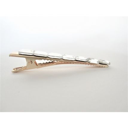 2 1/4 inch smaller clear or amber crystal alligator hair clip for fine thin
