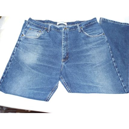 Excellent Mens Wrangler Regular Fit Premium Quality Jeans Size 42x30 Blue Denim