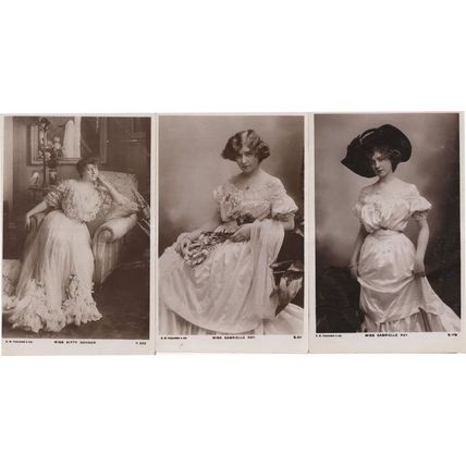 Miss Kitty Gordon Gabrielle Ray 3x Old Actress RPC Postcard s