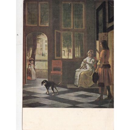 Pieter de Hooch Interior Postcard posted pinhole