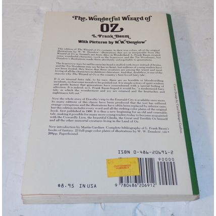 The Wonderful Wizard of Oz 1960 1st Dover Publishing L. Frank Baum