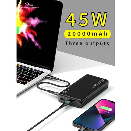 Konfulon PD 45W Power Bank 20000mAh 18W Super Fast Charge for iPhone iPad Pro UK