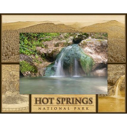 Hot Springs National Park Laser Engraved Wood Picture Frame Landscape (4 x 6)