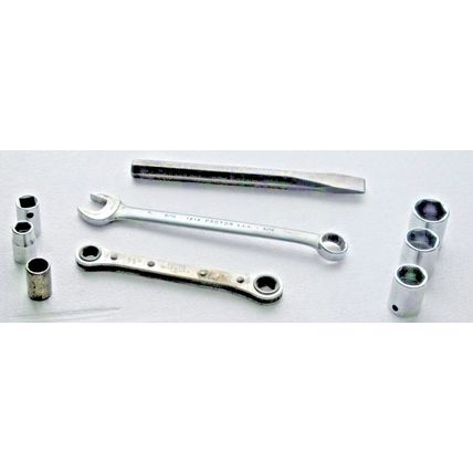 9 Vintage Proto tool Lot 6 sockets chisel ratchet wrench, another wrench