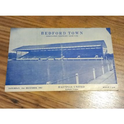 1963/64 Bedford Town v Hastings United, Southern League - 21/12/63 * FREE P&P *