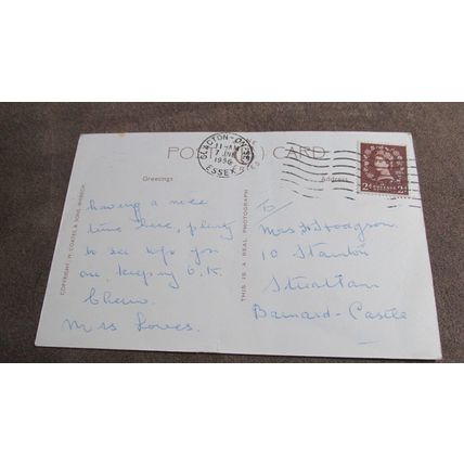 1950s real photo Postcard - Thinking of you - Clacton on Sea, Essex