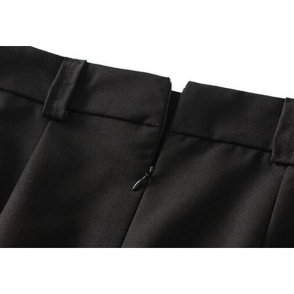 Mid-length high-waisted skirt women for casual pleated skirt with belt