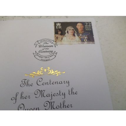 1999 Isle of Man, One Crown coin cover 100th Birthday Queen Mother-Wedding
