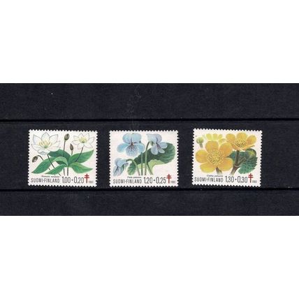 SUOMI FINLAND 1983 TUBERCULOSIS RELIEF FUND WILD FLOWERS SET 3 MINT NEVER HINGED