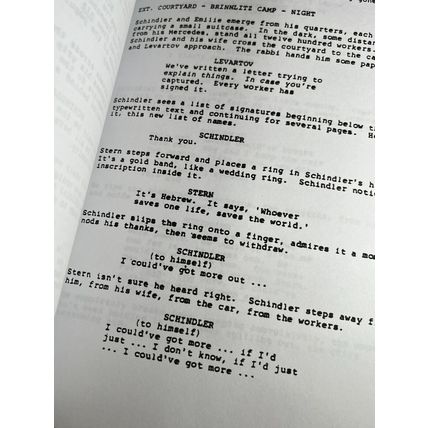 Schindler's List Script Signed - Autograph Reprints - 131 Pages- World War II