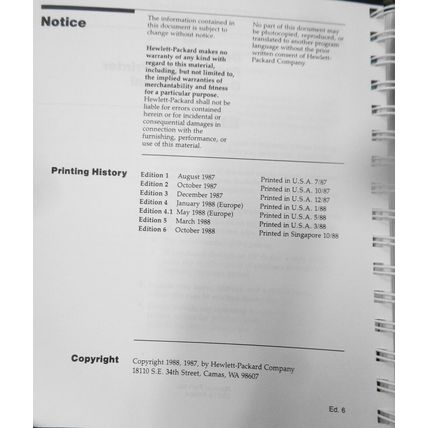 Hewlett-Packard DeskJet Professional Printer : Owner's Manual. 1988