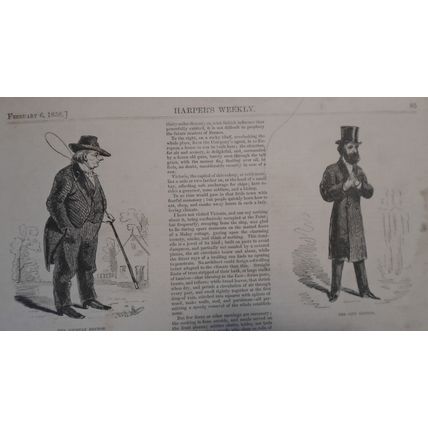 Town And Country - Harper's Weekly, February 6, 1858 - Story & 6 Prints