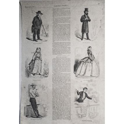 Town And Country - Harper's Weekly, February 6, 1858 - Story & 6 Prints