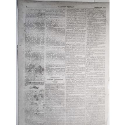 Town And Country - Harper's Weekly, February 6, 1858 - Story & 6 Prints