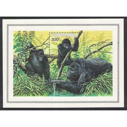Rwanda WWF Mountain Gorilla MS 1985 MNH SG#MS1223 MI#Block 103A Sc#1212
