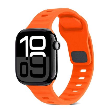 Square Buckle Stripes Silicone Watch Band, For Apple Watch Series 10 42mm (For A