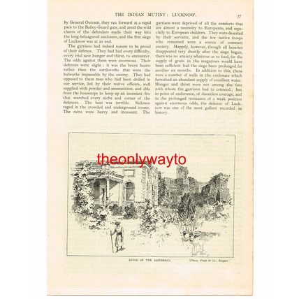 RUINS OF THE RESIDENCY, INDIAN MUTINY LUCKNOW MAY-SEPT 1857, Illustration, c1905