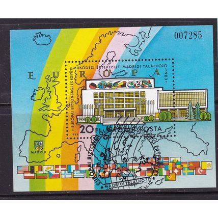 HUNGARY 1983 EUROPEAN SECURITY COUNCIL CONF. MINIATURE SHEET USED/CTO SG MS3528