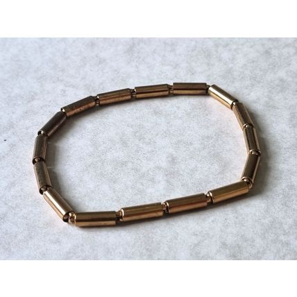 Vintage Gold Tone Brass Tube Style Expandable Spring Link Sleeve Armbands Garter