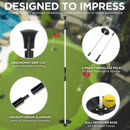 KINGTOP Golf Flagstick Mini, Putting Green Flag for Yard, All 3 Feet, Double-Sid