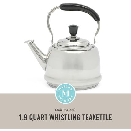 Martha Stewart Kingstree Large 2 Qt Heavy Gauge Whistling Tea Kettle - Stainless