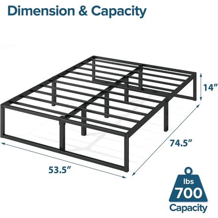 ZINUS Lorelei 14 Inch Metal Platform Bed Frame, Mattress Foundation with Steel S