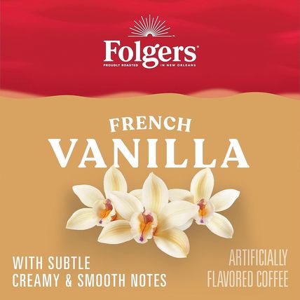 Folgers French Vanilla Flavored Coffee, 72 Keurig K-Cup Pods (Packaging May Vary