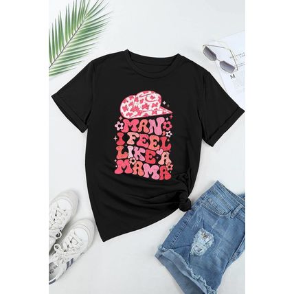 Black MAN I FEEL LIKE A MAMA Graphic Tee