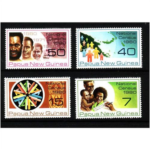 PAPUA AND NEW GUINEA 1980 NATIONAL CENSUS SG 389/392 SET 4 VALS U/M MINT#2
