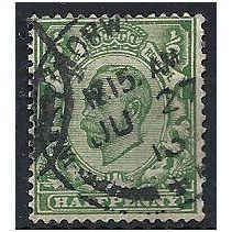 1912 SG344 1/2d Green Wmk Royal Cypher Simple Fine Used ..