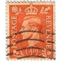Great Britain GB KGVI 1950 ½d Orange Used SG 503 Sc 280 stamp postage