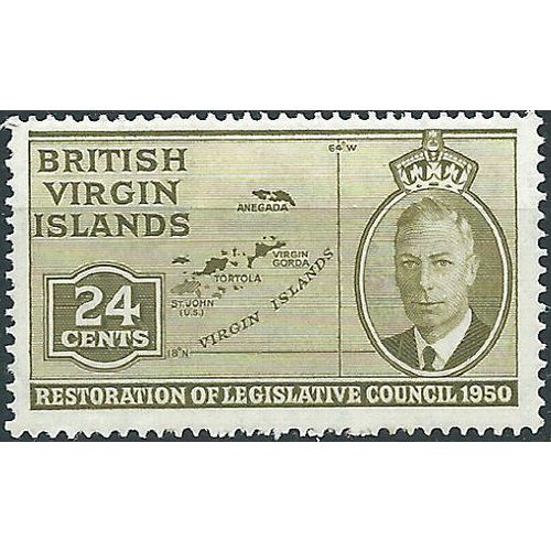 Virgin Islands 1951 SG134 24c Olive Legislative Council Mounted Mint .. ..